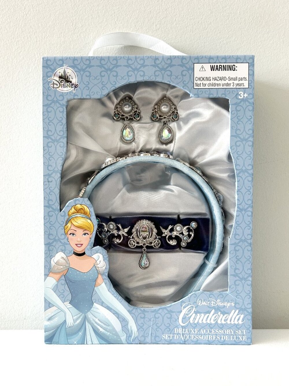 Disney Parks CINDERELLA Deluxe Accessory Set Headband Choker Earrings NIB